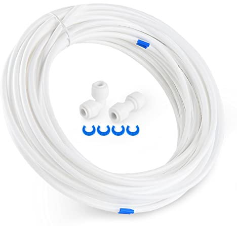 Homewit 15m Kühlschrank Schlauch 6,35mm (1/4 Zoll), Wasserschlauch Wasserzulaufleitung für Kühlschrank, Umkehrosmoseanlage, Aquarium, Wasserfilter