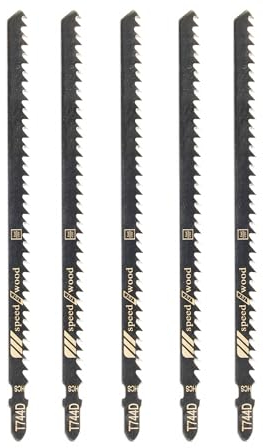 5 Stück Stichsägeblätter Set, T744D T-Schaft 180 mm Stichsägeblätter, Lange und Schnell Schneidende Stichsägeblätter für Holz, Metall, Kunststoffrohren, Gefrorenem Fleisch und Knochen