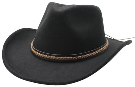 Västra cowboy hatt bred brimbrim fedora hattar sol mössa för fiske jakt strand camping svarta m cowboy hattar