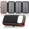 Caricatore Solare Power Bank 27000mAh – FEELLE Caricabatterie Solare con 3 Uscite USB, 3A Ricarica Rapida, Torcia Integrata Super Luminosa e 4 Pannelli Solari Pieghevoli per Smartphone Tablet
