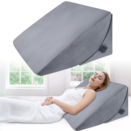 Babenest Cuscino a cuneo regolabile con schiuma ad alta densità, ergonomico, per letto e divano, cuscino da lettura per dormire, giocare, guardare la TV (Greu)