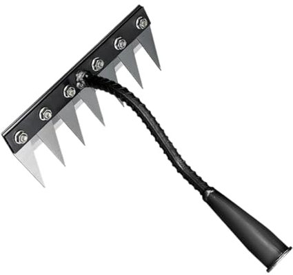 Rateau de Désherbage, Rateau Jardin, Rateau Bertaus, Outillage de Jardin, Râteau de Désherbage de Jardin en Acier Au Carbone, Outil Manuel des Mauvaises Herbes Remover, Griffe de Jardin, 7 Dents