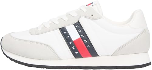 Tommy Jeans TJM Classic Runner Em0em01709 - Tenis Bajos para Hombre, Blanco Crudo, 43 EU