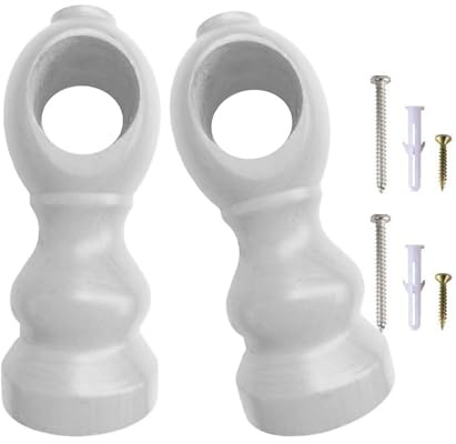 Juego de herrajes para cortinas de madera, estructura reforzada, soporte fuerte para cortinas de ventana, mejoras para mayor capacidad de peso, soporte de barra de cortina cerrado