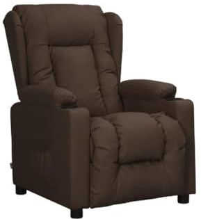 Genérico Sillón elevable Cuero sintético marrón,Mobiliario,Sillas,Sillones,Marrón,30.7 KG,3093444