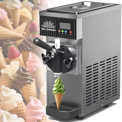 Mjukglassmaskin Med 1 Smak, Kommersiell Och Heminredning, Italiensk Glassmaskin, 4-5 Kg/H, 80-100 P/H, Lcd-Pekskärm Och Automatisk Rengöring, Rostfritt Stål, För Restaurang, Snackbar(Gray)