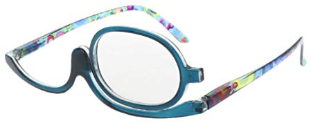 Shaoyanger - Gafas de lectura para maquillaje (1,00 a +4,0 (+1,00, azul)