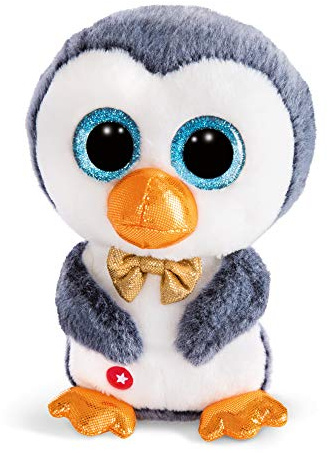 NICI Glubschis: Das Original – Glubschis X-Mas Pinguin Sniffy 15 cm I Kuscheltier Pinguin mit großen Augen I Flauschiges Plüschtier mit Glitzeraugen ab 0 Monaten I blau / weiß – 46302