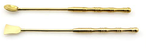 heyous 2IN1 Incense Tools Set Incense Equipment Copper Spoon and Shovel for Incense Burner Yoga Meditation Room