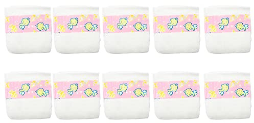 CHAREX Baby Doll Diapers Pack - 10 Pieces Reborn Dolls Diapers Refill, Baby Alive Diapers, 16-24 Inch Baby Doll Accessories Newborn Dipaers Reusable