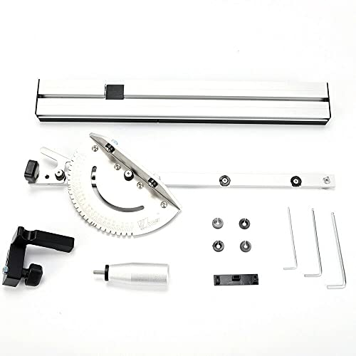 Gehrungslehre für Tischsäge, Sägezubehör, Werkzeug Gehrungslehre Einstellbarem Flip Stop Miter Guge für Tischsäge 450mm