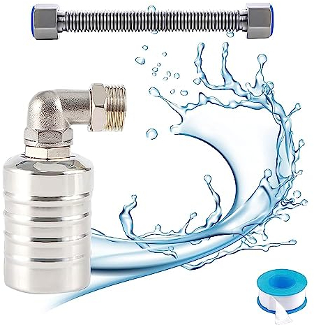 1/2 3/4 Valve de Contrôle du Niveau D'Eau, Robinet flotteur pour réservoir d'eau, En acier inoxydable 304 pour Réservoirs D'Eau, Piscines, Tours D'Eau