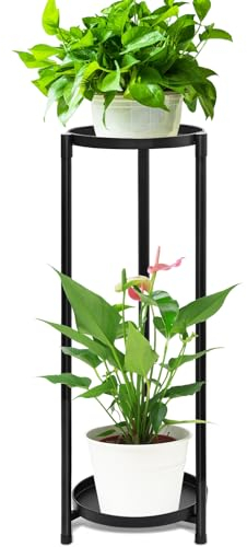 VeyFolzin.st Support de pot de fleurs en métal - Pour l'intérieur et l'extérieur - Pour patio, jardin, balcon, salon (A)