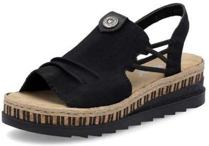 Rieker Damen Pantoletten V7972, Frauen Slipper,Slip-ons,Backless Slipper,Mules,Gartenschuhe,Sommerschuhe,sommerclogs,schwarz (00),38 EU / 5 UK