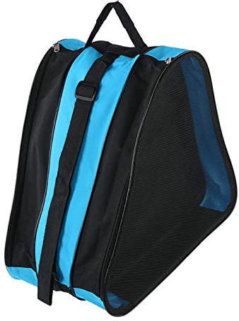BORDSTRACT Borsa per Pattini a Rotelle, Borsa per Pattini da Ghiaccio Traspirante con Tracolla Regolabile, Borsa Scarpe da Pattinaggio Ispessita a 3 Strati, Grande capacità Adatta alla Maggior(Blu)