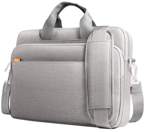 JETech 15 15.6 16 Inch Laptop Bag Case, Waterproof Computer Sleeve Cover Compatible with MacBook Air/Pro 15/16, Surface Book 3/2 15, Dell Inspiron 15.6, HP Pavilion 15.6 (Light Grey)