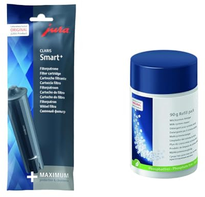 JURA original | CLARIS Smart+ Filterpatrone mit automatischer Filtererkennung | TÜV-zertifizierte Hygiene | 1er-Pack | 24232 & original Mini-Tabs zur Milchsystem-Reinigung