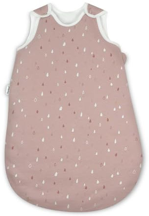 Ehrenkind® Babyschlafsack | Schlafsack Rund 2.5 TOG | Bio-Baumwolle | Ganzjahres Schlafsack Baby Gr. 74/80 Farbe Rose Tropfen | Oeko-Tex | Schlafsack winter und Sommer Schlafsack Kinder
