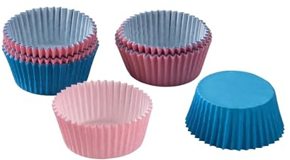 Dr. Oetker Lot de 50 caissettes en papier pour muffins, cupcakes et puddings, résistantes à la chaleur, faciles à démouler, extra larges, certifiées, bleu et rose