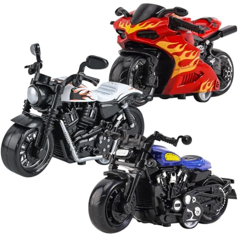 SHDIEHJFMLDH 3 Giocattoli in Lega di Moto, Modello di Moto per Amici e Bambini, Gioco Educativo, Regalo di Compleanno