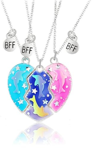 JYNXOR BFF per 3, 3 Pezzi Collana per 3 Collane per Bambine e Ragazze Collana Dell'amicizia Gioielli Regalo per Ragazze