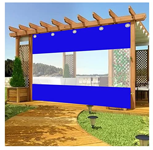 Lona transparente de alta transparencia fácil de plegar para patio y puerta de garaje (4,2 x 3,2 m), protección resistente a la intemperie para espacios al aire libre