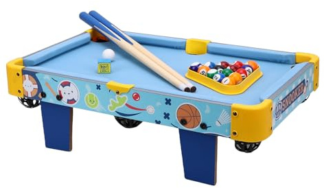 Bonbela Mini Tavolo da Biliardo per Bambini, Set da Gioco da Biliardo Desktop Portatile con Grandi Tasche per il Divertimento della Famiglia, Gioco da Tavolo Interattivo Genitore-figlio