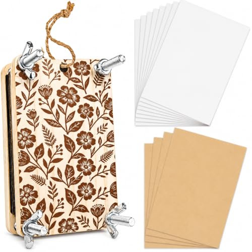Zosutetoxo Presse à fleurs en bois 4 couches, Mini presse à fleurs set 6,3x10cm, Presse à plantes rectangulaire pour bricolage conservation de feuilles