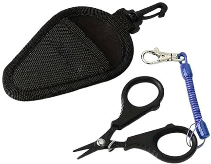 El juego de tijeras de pesca de acero inoxidable incluye tijeras pequeñas y bolsa de almacenamiento para pescadores profesionales y amantes de la pesca