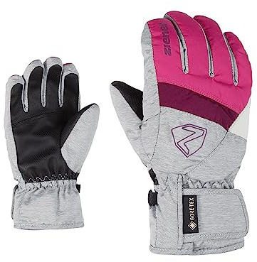 Ziener Mädchen LEIF GTX Junior Ski-Handschuhe/Wintersport | Wasserdicht, Atmungsaktiv, pop pink/Light Melange, 5