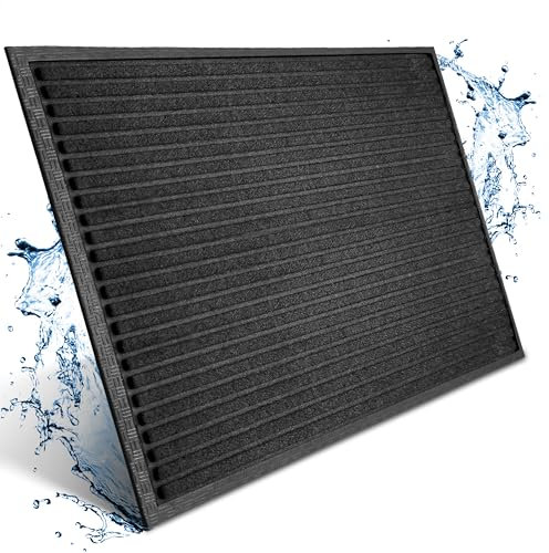 Bodenständig Fußmatte außen - extrem rutschfest & langlebig - Fußabtreter außenbereich schwarz 60x90cm - Türmatte in Perfekter Größe für die Haustür - Fussmatte aussen - Türvorleger gestreift
