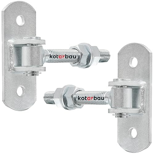 KOTARBAU® Set 2 Pezzi Cardini Per Cancello - Acciaio - 130 mm M18 - Argento - Cardine Regolabile per Cancello - Cerniera Zincata - Per Cancelli Da Giardino E Legno - Cerniere Portone Ferro