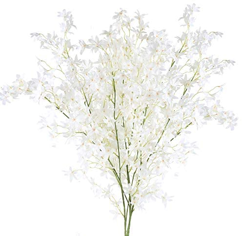 SLFYEE 3PCS Künstliche Blumen Kirsche Kunstblumen Deko Künstliche Kirschblütenzweige Sakura Plastikblumen für Topf Vase Büro Hochzeit Balkon Garten Party