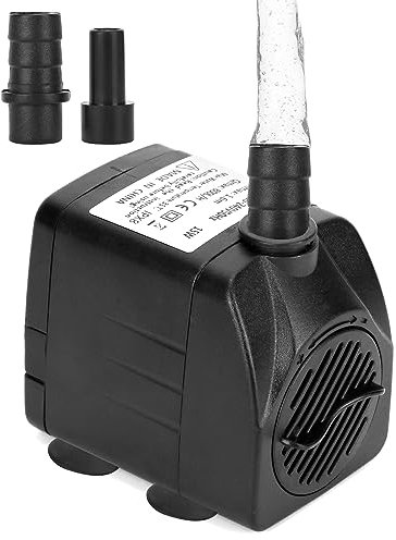QWORK® Mini Pompe à Eau Ultra-silencieuse - 800 L/H - 15 W - Hauteur de Levage 1,6 m - pour Aquarium, fontaines, étangs, système hydroponique
