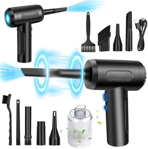 Elektrische Staubgebläse,Electric Dust Blower, USB Wiederaufladbar Druckluftspray PC Reinigungsset Mit 2200mAhmah,für Laptop,Tastatur,Auto,Bürogeräte,Sofa,Typ-C-Schnellladung Air Duster