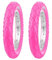 12.5 Zoll Fahrradreifen (62-203) | 12 1/2 x 2 1/4 | 12.5x2.25 Zoll für Kinderwagen, Roller, Handwagen, Kinderfahrräder (Pink 2 Stück)