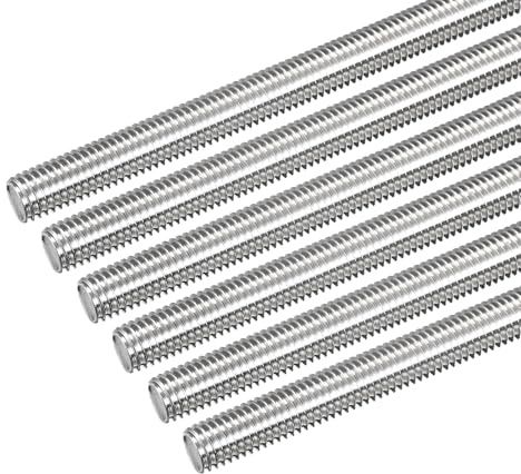 QUARKZMAN 6 stycken gängstänger M10 x 400 mm helt gängad stång 304 rostfritt stål V2A gängstänger A2 metrisk gängbultar VA gängstång högergänga gängstift