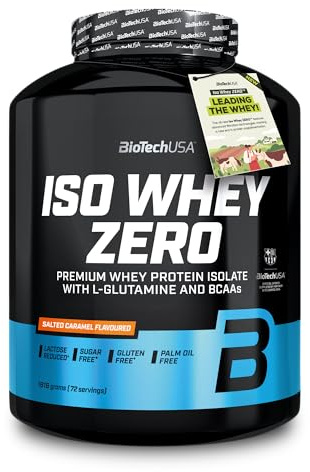 BioTechUSA Iso Whey Zero | Premium Whey Protein Isolate | Grass-Fed | Enzyme-Free | Sugar- and Gluten-free, 1816 g, Saltad karamell