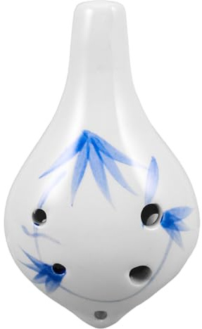 Beaupretty Ceramic Six Hole Ocarina with Small Longmouth Design Pure Alto C Key Ergonomic Wind Instrument for Beginners and Music Lovers Portable for Camping and Gatherings