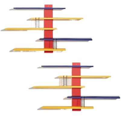 Présentoir mural for figurines et jouets, boîte aveugle artisanale, étagères flottantes, présentoir coloré à monter soi-même, étagère de rangement à échelle(2set)