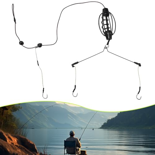 Ensemble d'appâts pour pêche à la carpe avec mangeoire en ligne et design innovant de cage (25 g)