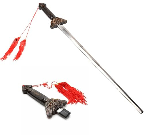 1 Piece Retractable Sword - Safe Bladeless Toy Weapon for Family, and Cosplay | Magic Performance Practice Prop | Family’s Play Sword with Red Chinese Tassel