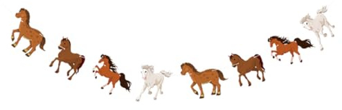 HIAKDOFT Pancarta Colgante de Papel Forma de Caballo, Ligera y Plegable, para Decoración de Fiestas Infantiles y Habitaciones Infantiles, Adorno Colorido para Paredes y Ventanas