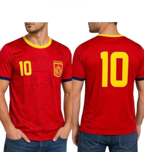 JYC CREATIVE Sport- och fotbollströja för sport, present till herr och dam, Spanien, XXL