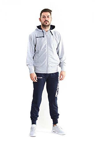 GIVOVA TUTA KING COTONE TERRY (POKER) GRIGIO/BLU Tg. M