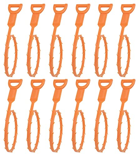 Amazon Basics - Desatascador de obstrucciones de drenaje, serpiente flexible para limpiar eficazmente el cabello y los desechos del fregadero y la bañera, 50 cm, paquete de 12