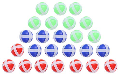 TOYANDONA Klettball Set Kinder Klettballspiel Fangballspiel Ballspiel Set Ersatzbälle Paddle Ball Spiel Klett Wurfspiel für Strand Outdoor Sport Spielzeug 25 Stück