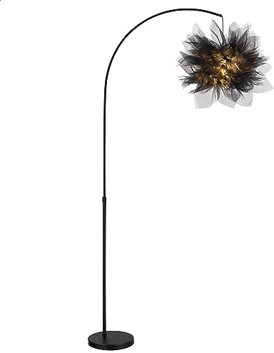 INNOVATE LED Stehlampe Wohnzimmer höhenverstellbar | LED Deckenfluter E27 max. 40 Watt | Stehleuchte Wohnzimmer | Schlafzimmerlampe | Bogenlampe Wohnzimmer Stehlampe | hohe Bogenleuchte schwarz