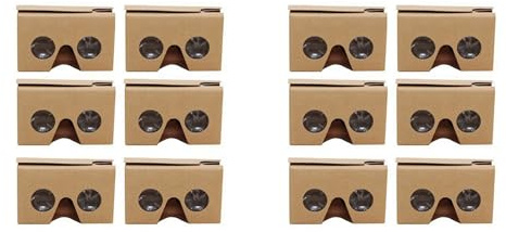 Pluuttiem 12 3D-glasögon för kartong V2 VR 4,5-6 tum smartphone + pannband