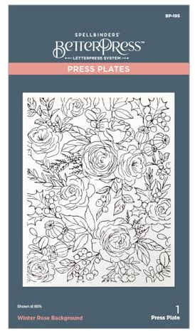 Spellbinders BP-195 Winter Rose Background Press Plate from The Handmade Holidays Collection